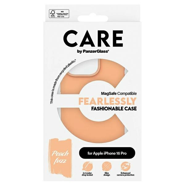 CARE by PanzerGlass Fashion Case iPhone 16 Pro 6.3" brzoskwiniowy/peachy MagSafe 1390