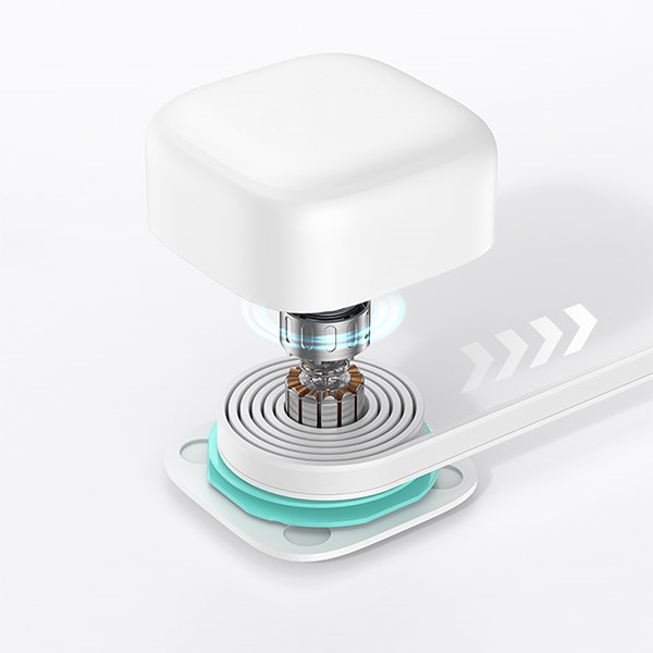 USAMS Ład. siec. 1xUSB-C ze zwijanym kablem Lighning Retractable PD+QC 35W Gan Fast Charging biały/white XMF Series CC209TC02 (US-CC209)