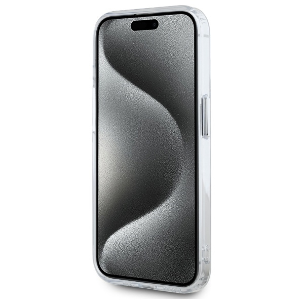 Karl Lagerfeld KLHMP15XHLSCHH iPhone 15   Pro Max 6.7" biały/white hardcase IML Metal Choupette Head MagSafe