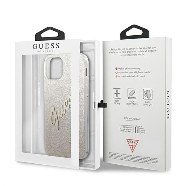 Guess GUHCP12SPCUGLSGO iPhone 12 mini5,4" złoty/gold hardcase Glitter Gradient Script