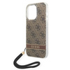 Guess GUOHCP14LH4STW iPhone 14 Pro 6,1" brązowy/brown hardcase 4G Print Strap