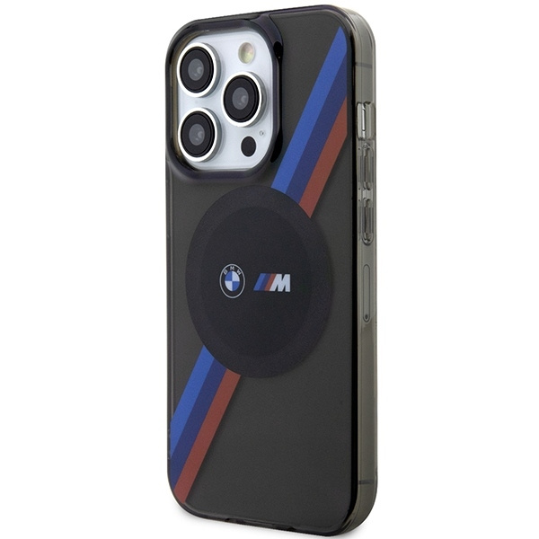 Case BMW BMHMP14XHDTK iPhone 14 Pro Max 6.7" grey/grey hardcase Tricolor Stripes MagSafe