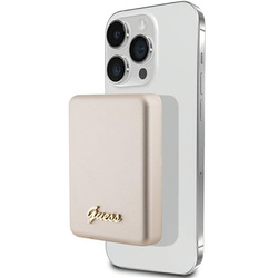 Guess Powerbank indukcyjny 5WGUPBM3ALGSGD 3000mAh złoty/gold MagSafe Metal Script Logo