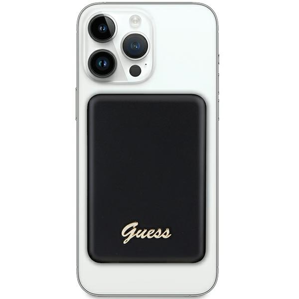 Guess Powerbank indukcyjny 5WGUPBM3ALGSGK 3000mAh czarny/black MagSafe Metal Script Logo
