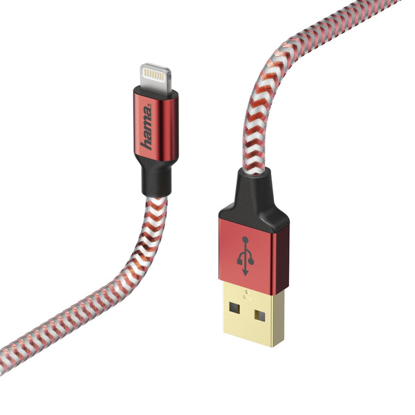 CHARGING CABLE / DATE "REFLEDED" LIGHTNING, 1.5M, RED