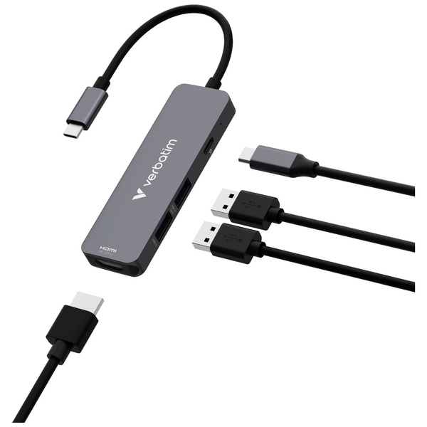 Adapter Hub Verbatim USB-C/HDMI/USB-A    3.2/USB-A 2.0 aluminiowy 32155