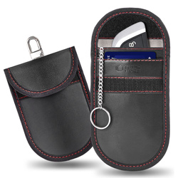 KLATKA FARADAYA TECH-PROTECT KLR100 POUCH KEYLESS RFID SIGNAL BLOCKER CASE BLACK/RED