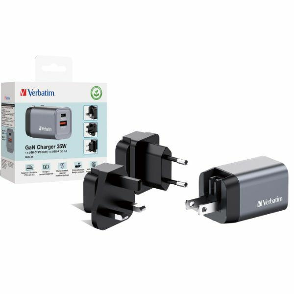Verbatim Ładowarka sieciowa GaN 35WUSB-C/USB-A + Adapter EU/UK/US GNC-35 32200