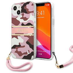 Guess GUHCP13MKCABPI iPhone 13 / 14 / 156.1" różowy/pink hardcase Camo Strap Collection