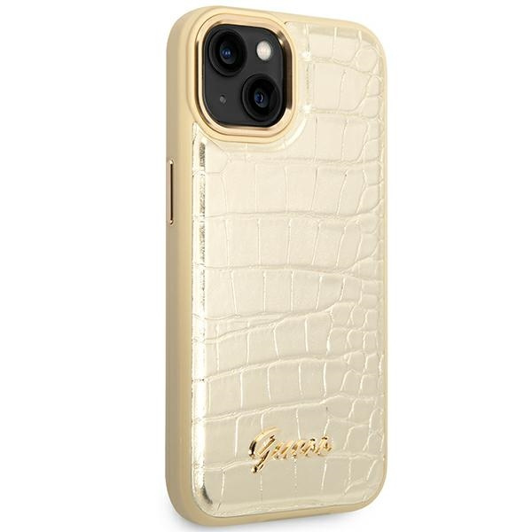 Guess GUHCP14MHGCRHD iPhone 14 Plus/ 15 Plus 6.7" złoty/gold hardcase Croco Collection