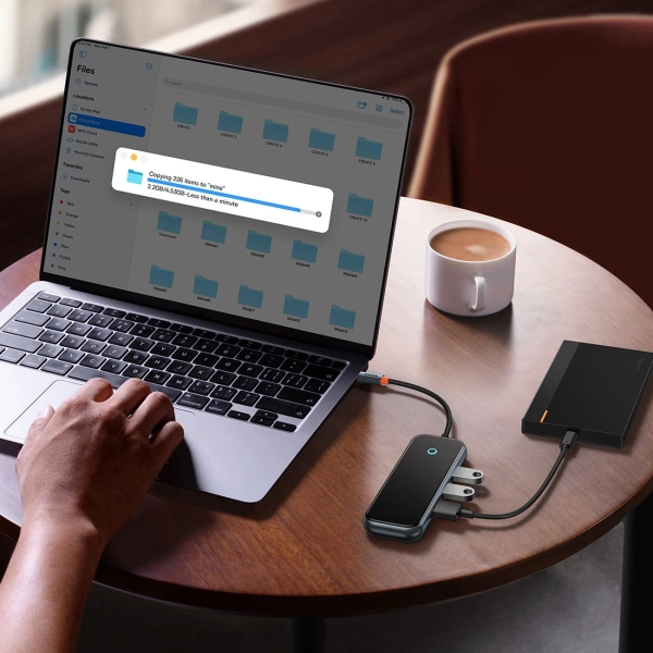 Baseus AcmeJoy HUB 4-port (USB-C to 1x USB-C PD&Data/3x USB3.0) dark gray (WKJZ010013)