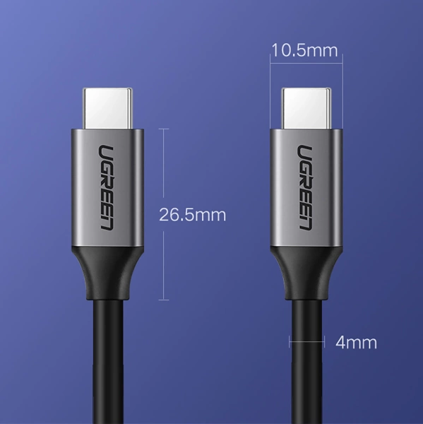 Ugreen US161 50751 USB-C 3.1 / USB-C 3.1 Cable 1.5m - Gray
