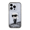 Etui Karl Lagerfeld Liquid Glitter Ikonik do iPhone 15 Pro - przezroczyste