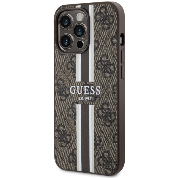 Guess GUHMP13XP4RPSW iPhone 13 Pro Max6.7" brązowy/brown hardcase 4G Printed Stripes MagSafe