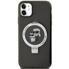 Etui Karl Lagerfeld Ring Stand Karl&Choupettte MagSafe na iPhone 11 / Xr - czarne