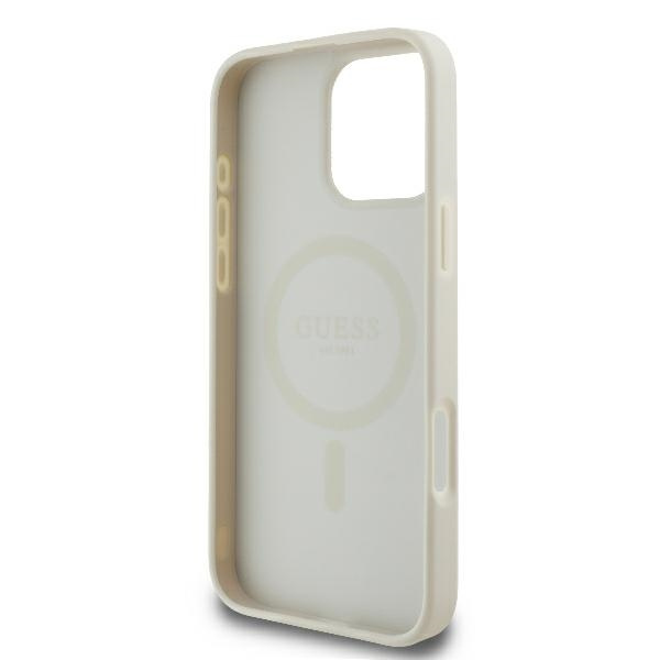 Guess GUHMP16LPGPYSH iPhone 16 Pro6.3" biały/white hardcase Peony Script Logo MagSafe