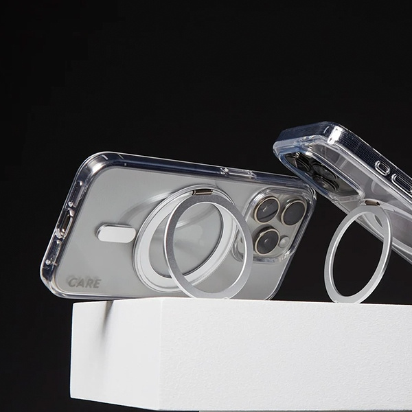 CARE by PanzerGlass Feature Kickstand Case iPhone 16 6.1" srebrny/silver MagSafe 1325