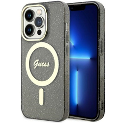 Guess GUHMP14XHCMCGK iPhone 14 Pro Max6.7" czarny/black hardcase Glitter Gold MagSafe