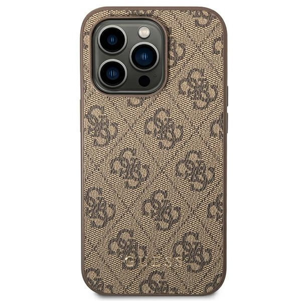 Guess GUHCP14XG4GFBR iPhone 14 Pro Max6,7" brązowy/brown hard case 4G Metal Gold Logo