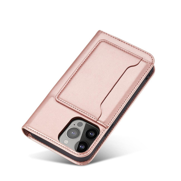 MAGNET CARD CASE FOR IPHONE 13 PRO MAX POUCH CARD WALLET CARD HOLDER PINK