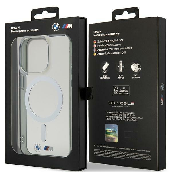 Etui BMW Silver Ring MagSafe na iPhone 14 Pro Max - przezroczyste