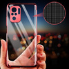 CLEAR COLOR CASE GEL TPU ELECTROPLATING FRAME COVER FOR XIAOMI REDMI NOTE 10 5G / POCO M3 PRO RED