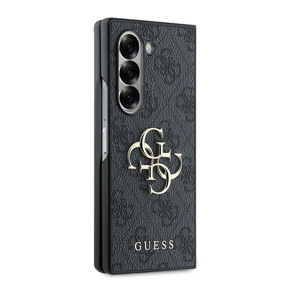 Guess GUHCZFD64GMGGR Z Fold6 F956 czarny/black leather 4G Metal Logo