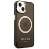 Guess GUHMP14MHTCMK iPhone 14 Plus / 15 Plus 6.7" czarny/black hard case Gold Outline Translucent MagSafe