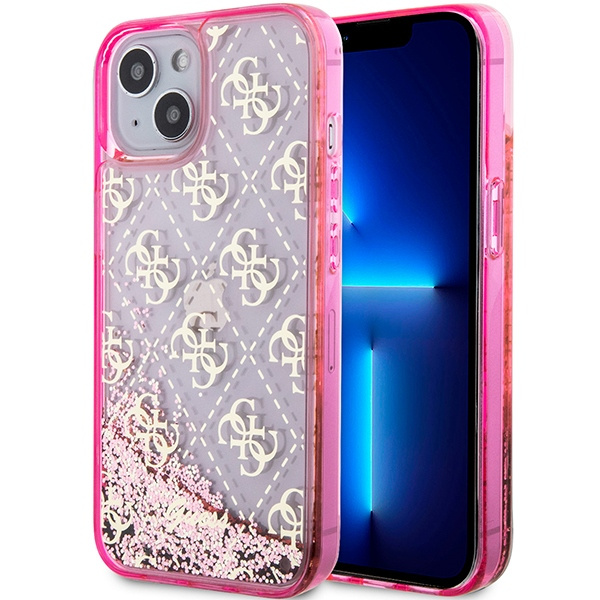 Guess GUHCP14SLC4PSGP iPhone 14 / 15 /13 6.1" różowy/pink hardcase Liquid Glitter 4G Transculent