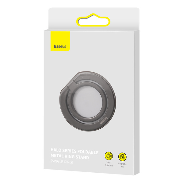 BASEUS HALO MAGNETIC RING HOLDER PHONE STAND GRAY (SUCH000013)