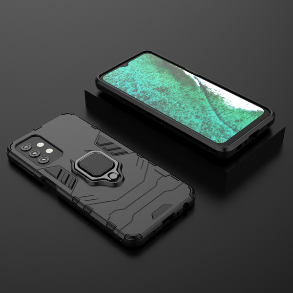 RING ARMOR CASE KICKSTAND TOUGH RUGGED COVER FOR SAMSUNG GALAXY A32 5G BLACK