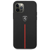Ferrari FEOMSHCP12MBK iPhone 12/12 Pro czarny/black hardcase Off Track Leather Nylon Stripe