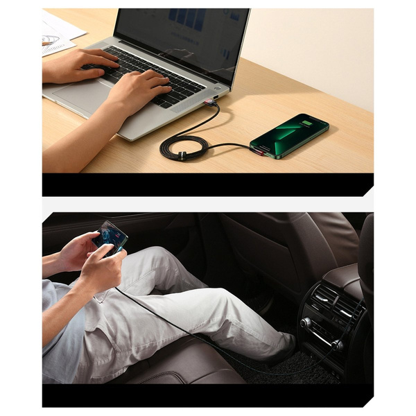 BASEUS MVP 2 ELBOW-SHAPED FAST CHARGING DATA CABLE USB TO IP 2.4A 1M BLACK+RED