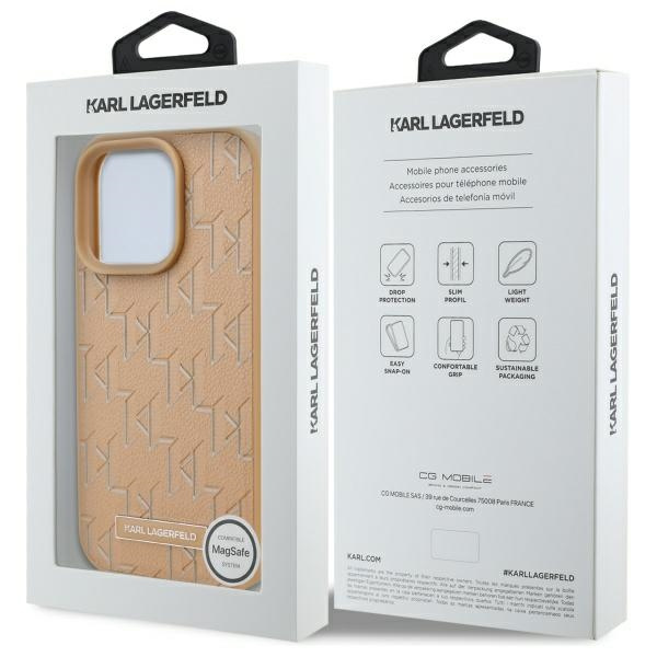 Karl Lagerfeld KLHMP16LPKHPORPE iPhone 16 Pro 6.3" hardcase beżowy/beige Leather Monogram Metal Logo MagSafe