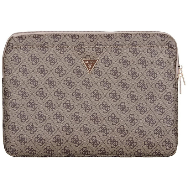 Torba Guess Sleeve 14" 4G Zipper Pocket  Triangle Logo brązowy