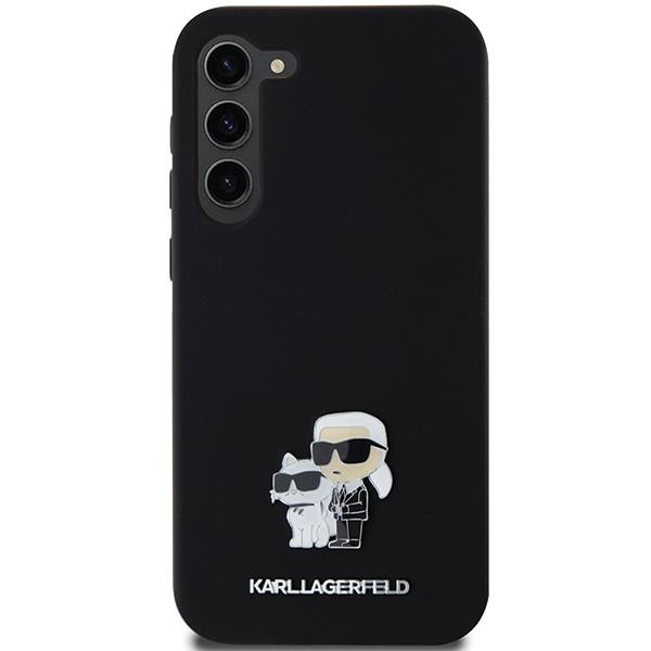 KARL LAGERFELD KLHCS24MSMHKCNPK S24+ S926 HARDCASE BLACK/BLACK SILICONE KARL&CHOUPETTE METAL PIN