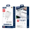 JELLICO wall charger EU11 PD 20W 1xUSB-C + 1xUSB QC3.0 + cable USB-C - Lightning White