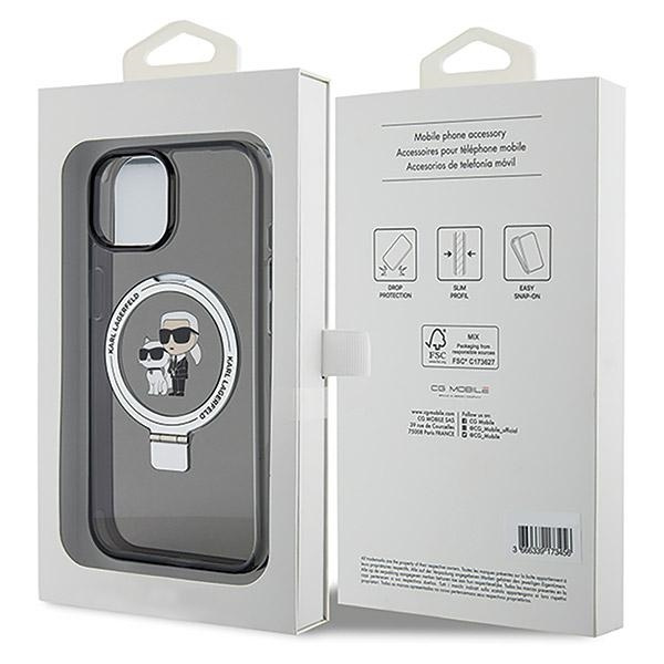 Karl Lagerfeld KLHMP15MHMRSKCK iPhone 15 Plus 6.7"black/black hardcase Ring Stand Karl&amp;Choupette MagSafe