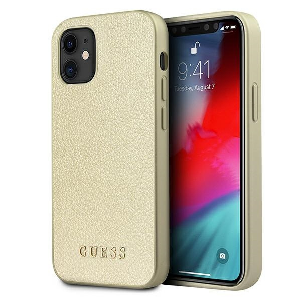 Guess GUHCP12SIGLGO iPhone 12 mini 5,4"złoty/gold hardcase Iridescent