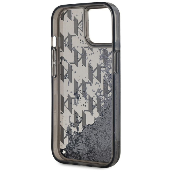Etui Karl Lagerfeld Liquide Glitter      Monogram Gradient do iPhone 15 czarny