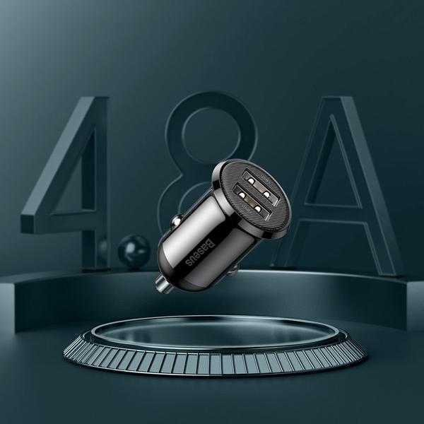 Baseus Grain Pro car charger 2x USB 4.8 A white (CCALLP-02)