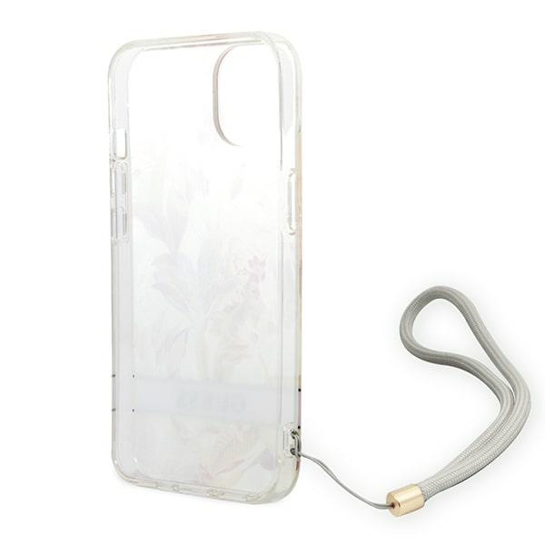 Guess GUOHCP14MHFLSU iPhone 14 Plus / 15 Plus 6.7" fioletowy/purple hardcase Flower Strap