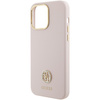 Guess GUHCP15XM4DGPP iPhone 15 Pro Max 6.7" jasnoróżowy/pink hardcase Silicone Logo Strass 4G