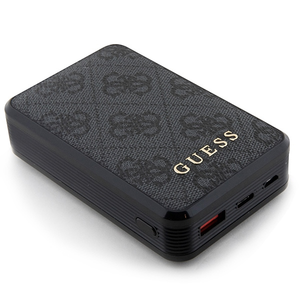 Guess Powerbank 18W GUPB10DP4GEGK10000mAh czarny/black 4G Leather Metal Logo
