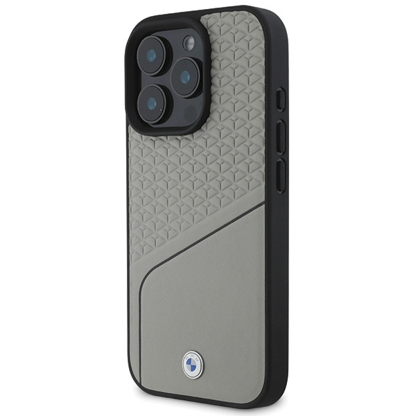 BMW BMHMP16L23RDCLG iPhone 16 Pro 6.3" szary/grey hardcase Sign Leather Textured and Line MagSafe