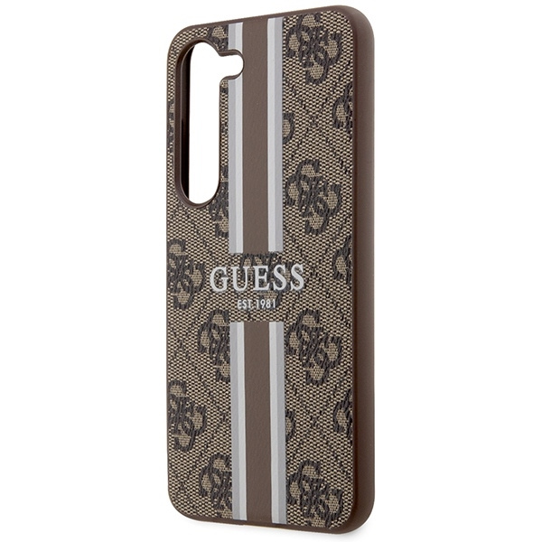 Guess GUHCS23MP4RPSW S23+ S916brązowy/brown hardcase 4G Printed Stripe