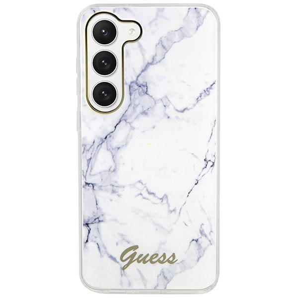 Guess GUHCS23SPCUMAH S23 S911biały/white hardcase Marble