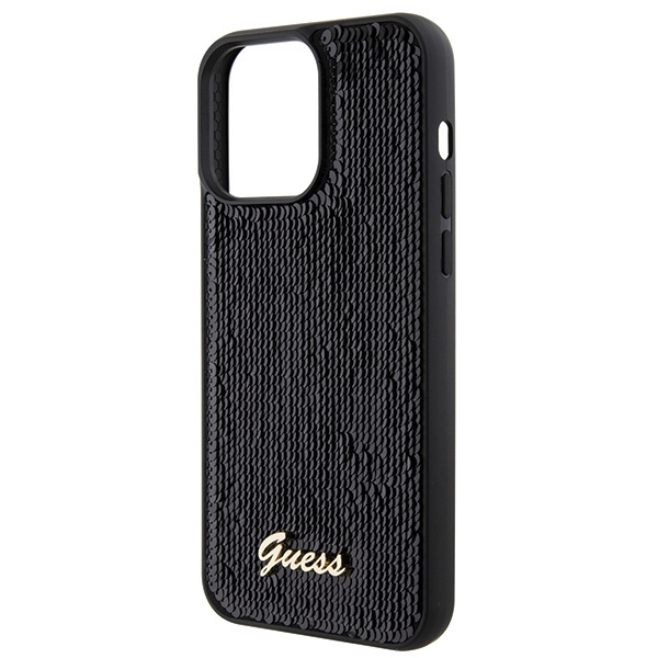Guess GUHCP15XPSFDGSK iPhone 15 Pro Max 6.7" czarny/black hardcase Sequin Script Metal