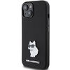 Etui Karl Lagerfeld Silicone Choupette Metal Pin na iPhone 15 Plus / 14 Plus - czarne