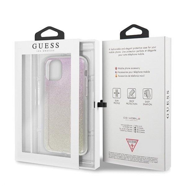 Guess GUHCN65PCUGLGPI iPhone 11 Pro Maxróżowo-złoty/gold pink hard case Gradient Glitter
